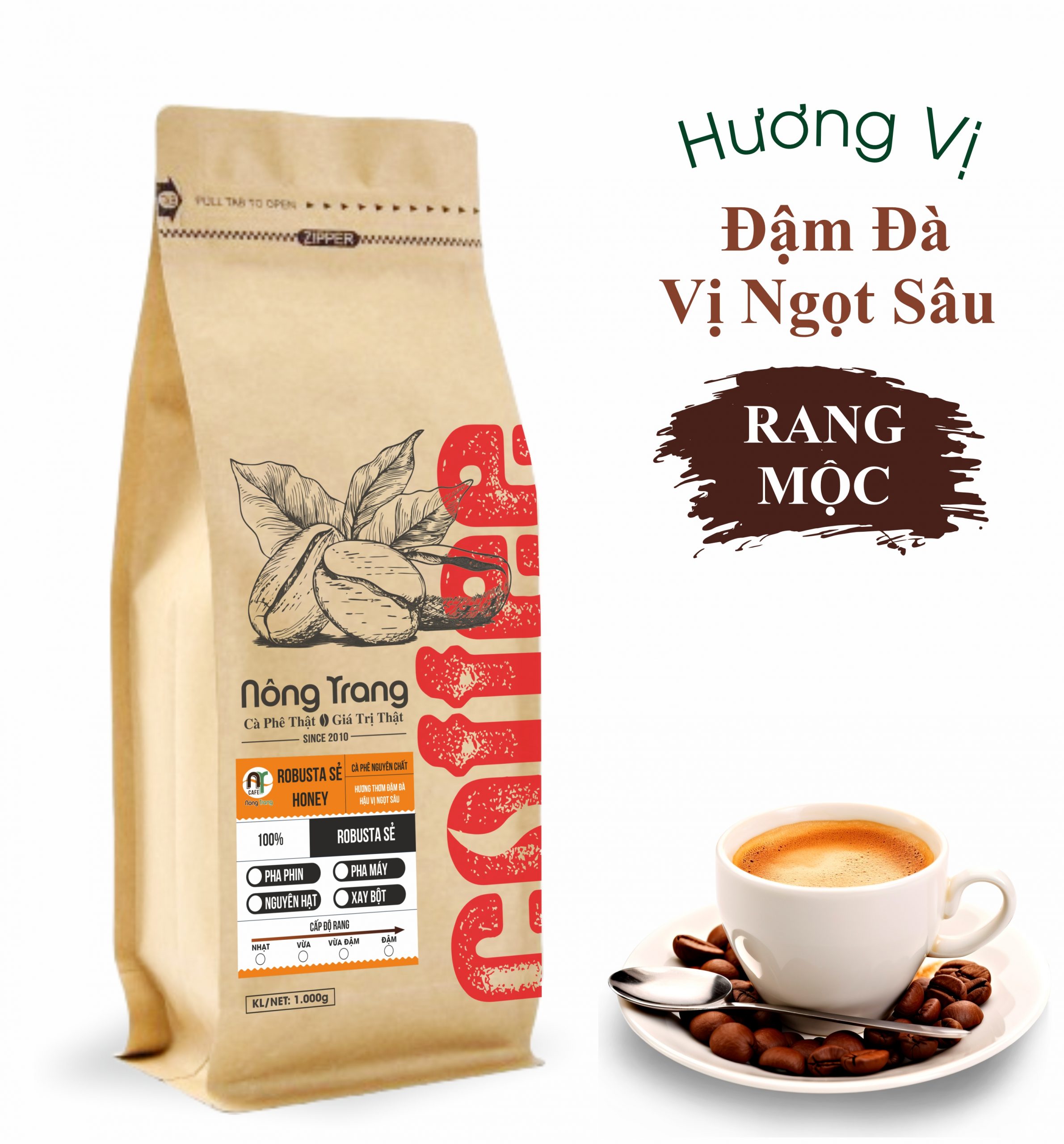 Túi 1kg Robusta Sẻ Honey Túi 1kg Robusta Sẻ Honey